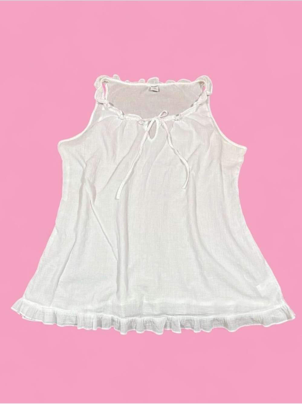 Old Navy White Ruffle Tie-Neck Camisole